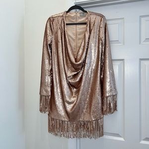 ASOS Sequin Fringe Mini Dress